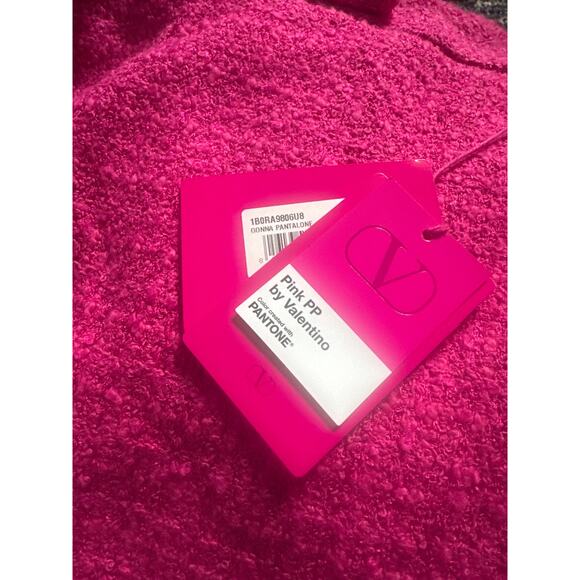 Valentino Suit Set Womens Size 8/ 44 Pink BowTweed Blazer and Mini Skort Barbie - Picture 16 of 16